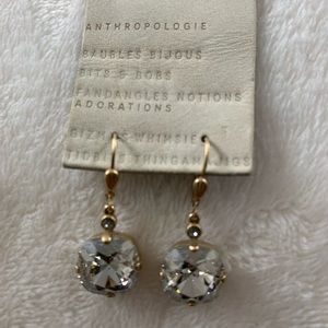 Anthropologie crystal gold drop earrings